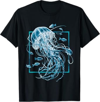 Jellyfish and Fishes in Sea T-Shirt