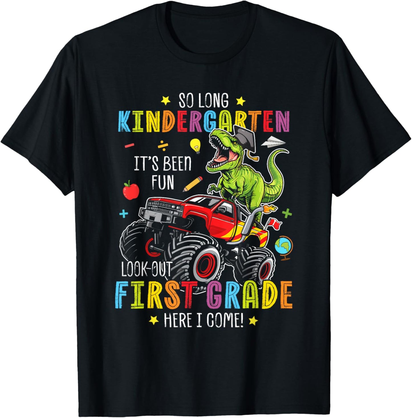 So Long Kindergarten Graduation Class 2025 Dinosaur Kids T-Shirt