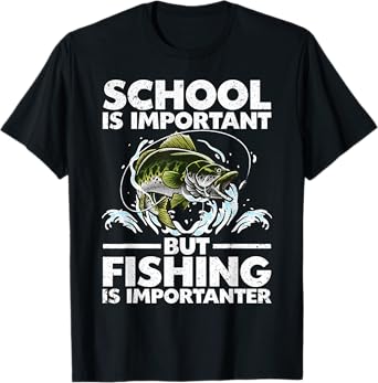 Funny Fishing For Boys Kids Youth Fish Saying Bass Fisherman T-Shirt
