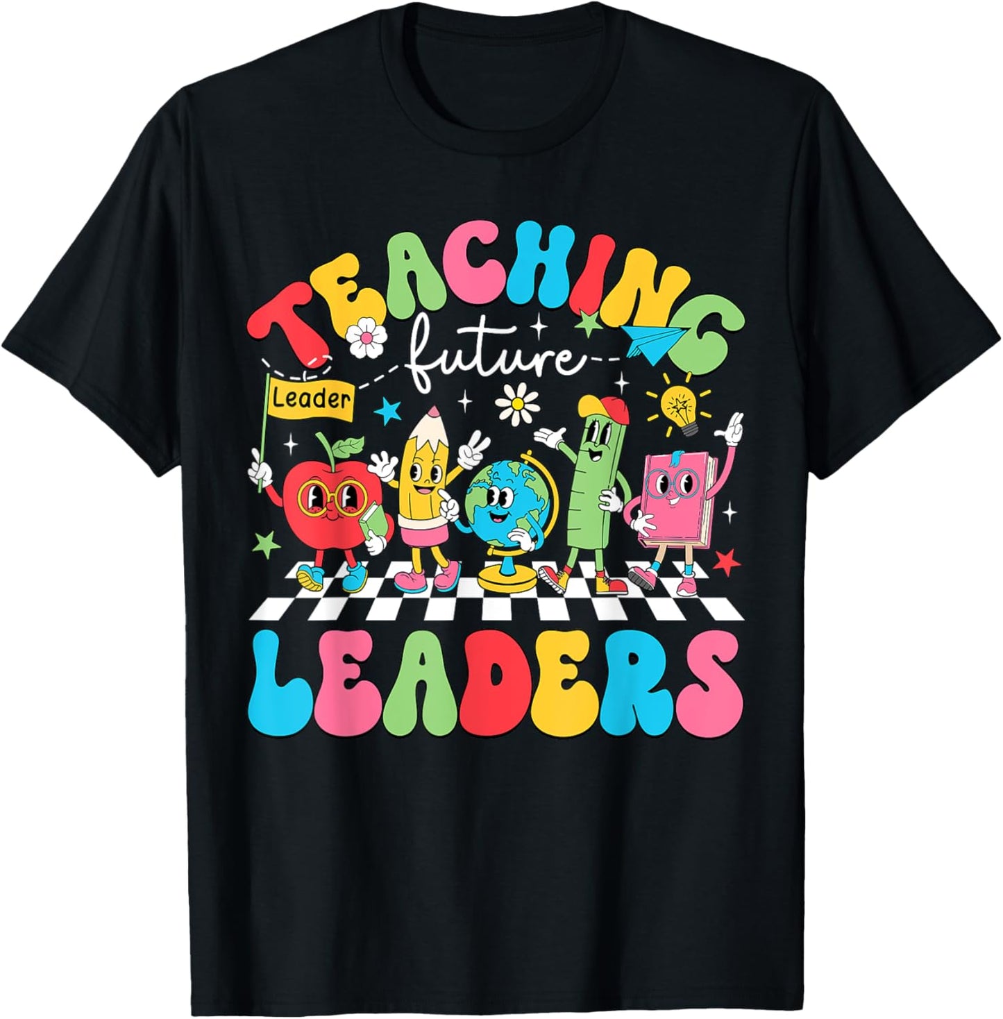 Retro Teaching Future Leaders Groovy Teacher Back To School T-Shirt