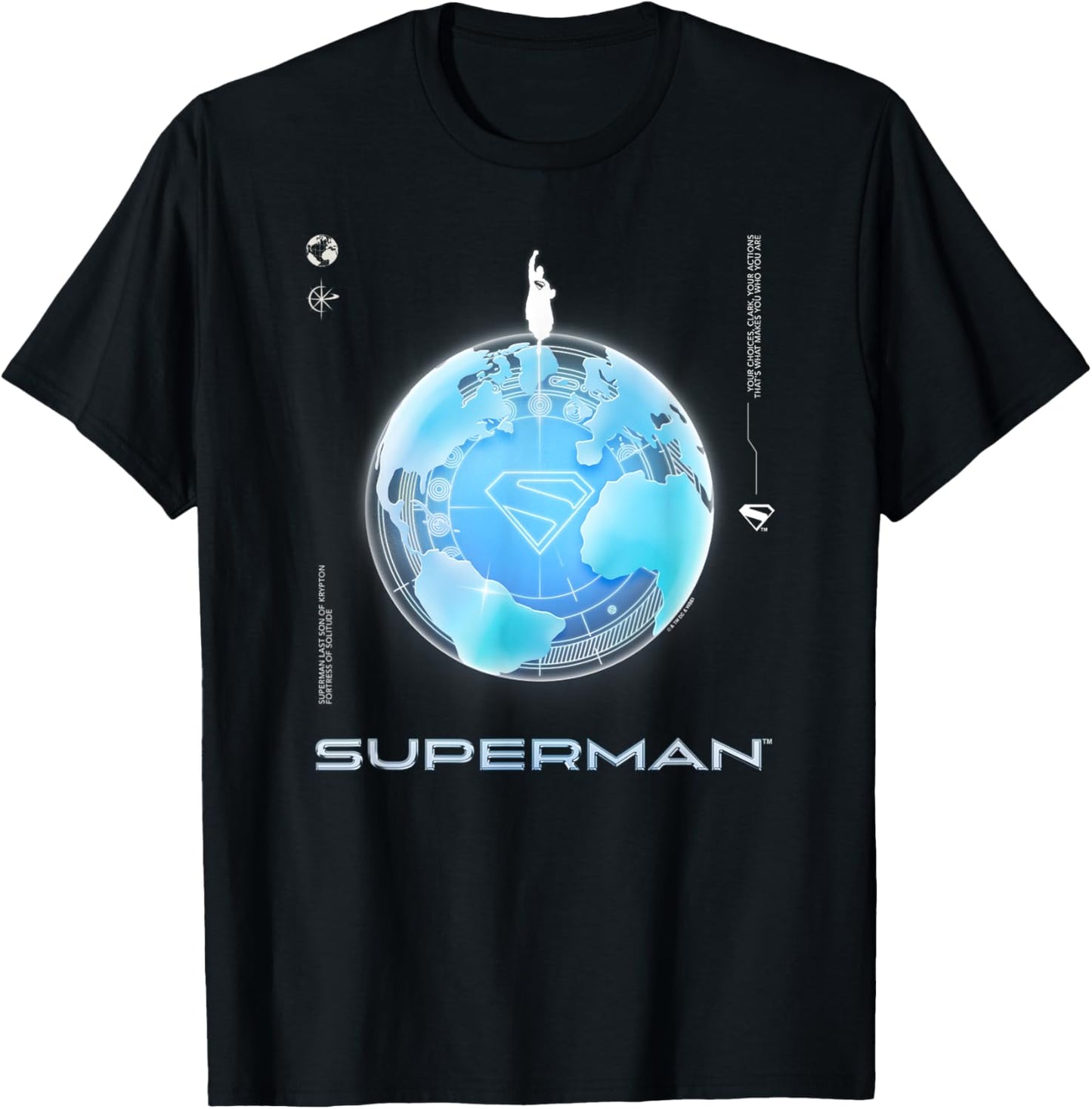 Superman (2025) Blue Chrome Flying Silhouette Logo T-Shirt