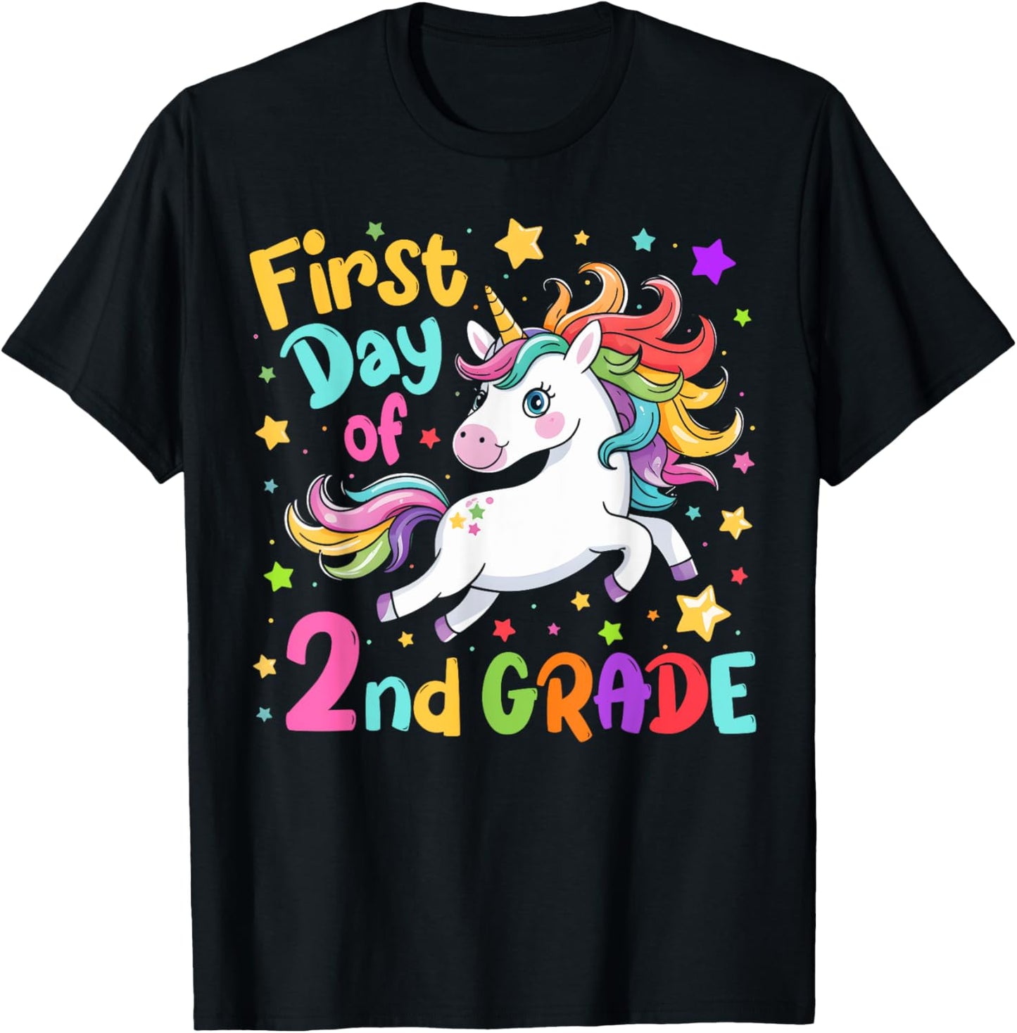 First Day Of 2nd Grade Unicorn Back To School Second Grade Girls Kids T-shirt by TeeBrew