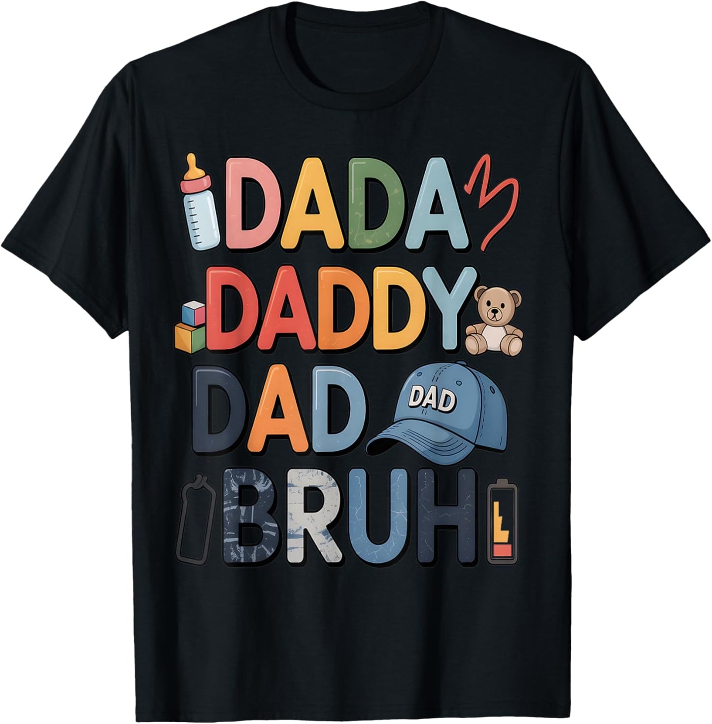 Dada Daddy Dad Bruh Funny Husband Dad Father's Day Mens T-shirt