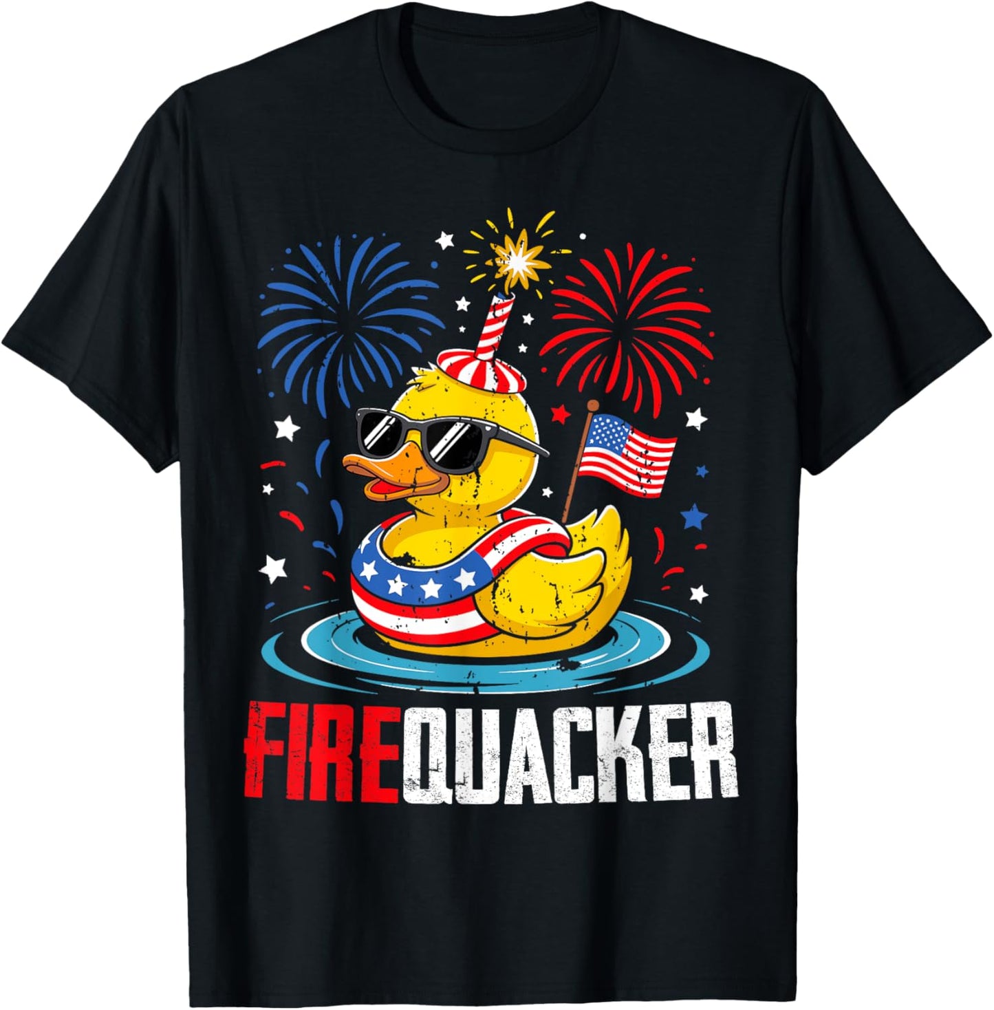 Funny 4th Of July Duck Firequacker Patriotic Fourth Of July T-shirt