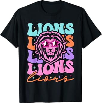 Groovy Lions School Spirit Tie Dye Girl Kid Women Teacher T-Shirt