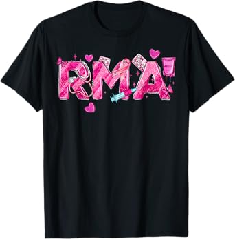 RMA Registered Medical Assistant Nurse Breast Cancer Month T-Shirt