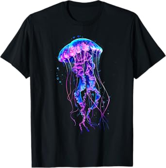 Jellyfish Motif Marine Mammal Artwork Sea Ocean Jellyfish T-Shirt