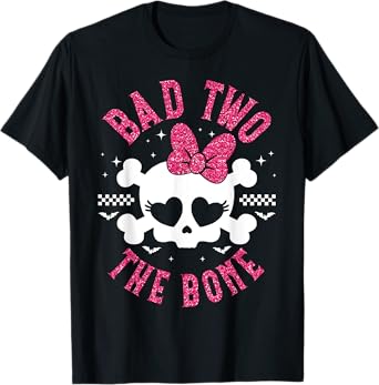 Bad Two the Bone 2nd Birthday 2 Years Old Kids Girls T-Shirt