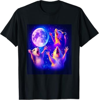 3 Possum Moon Screaming At Moon Men Women Kids Ugly T-Shirt
