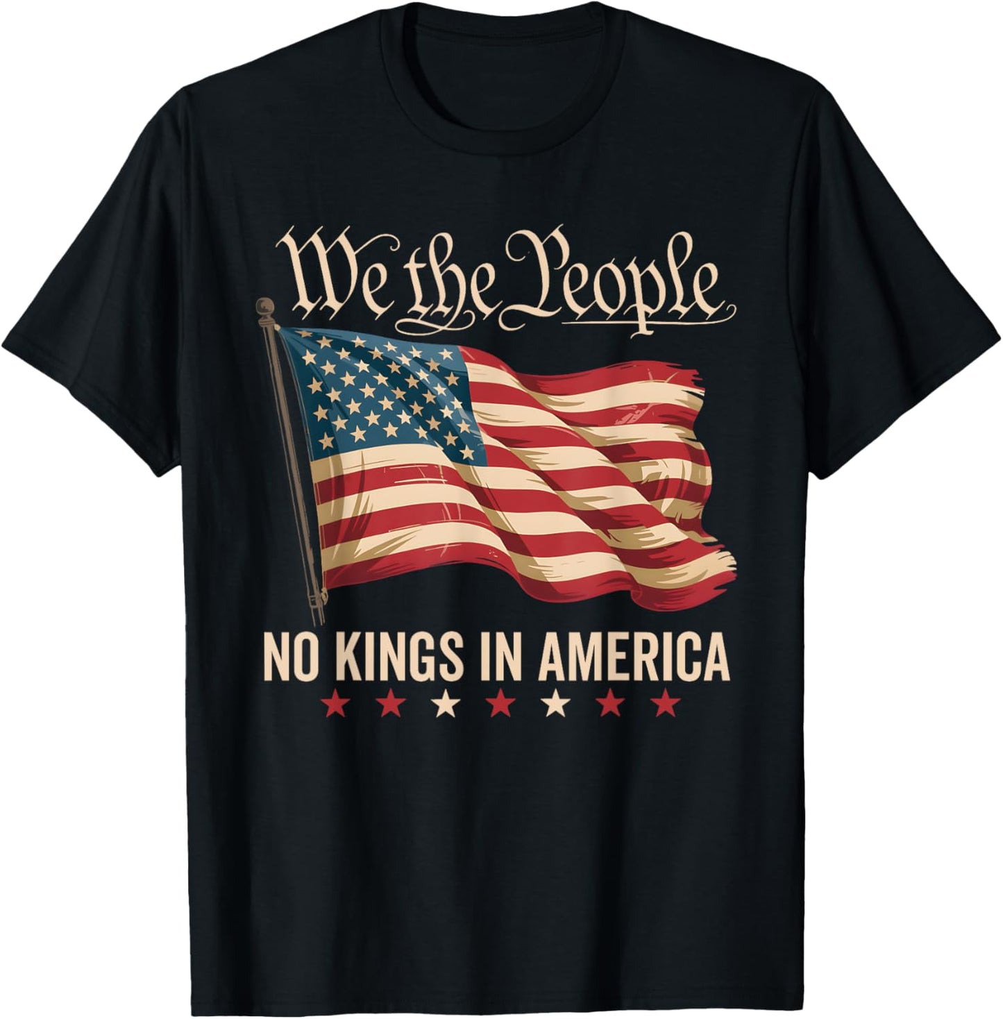 Retro June 14th No Kings In America 1776 USA Flag Men Women T-Shirt