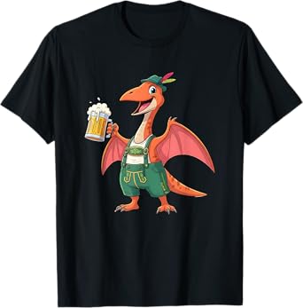 Pterosaur Wearing Lederhosen Oktoberfest, Beer Stein T-Shirt
