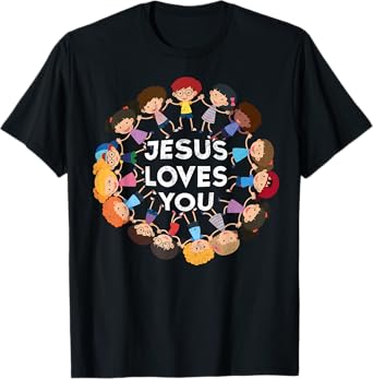Jesus Loves You Christian Kids Tee Jesus Christ Bible Lover T-Shirt