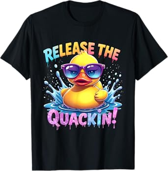 Funny Rubber Ducky Kraken Parody Release Quackin T-Shirt