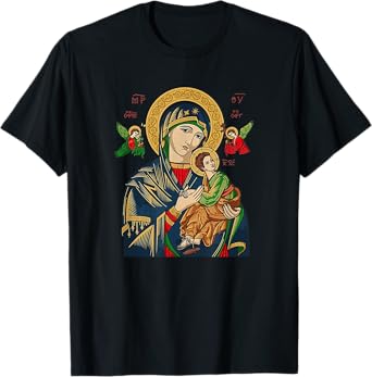 Our Lady of Perpetual Help Blessed Mother Mary Catholic T-Shirt