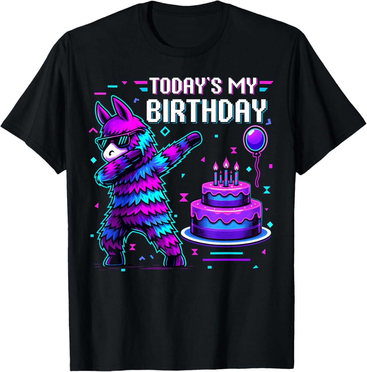 Todays My Birthday Llama Pinata Birthday Party Boy Girl Bday T-Shirt