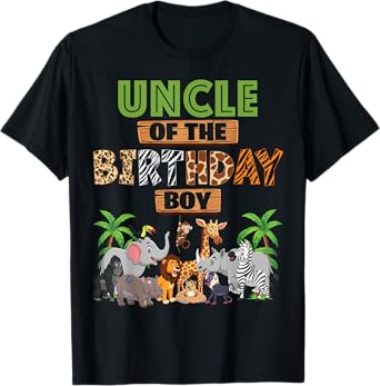 Wild Uncle Of The Birthday Boy Zoo Safari Jungle Animal T-Shirt