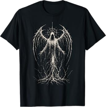 Goth Angel Cyber Sigil Fallen Wings Alt Alternative Horror T-Shirt