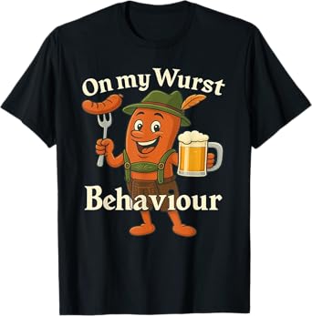 Oktoberfest On My Wurst Behavior Man Dog T-Shirt
