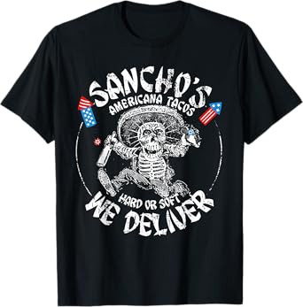 Sancho's Americana Tacos 4th Of July T-Shirt