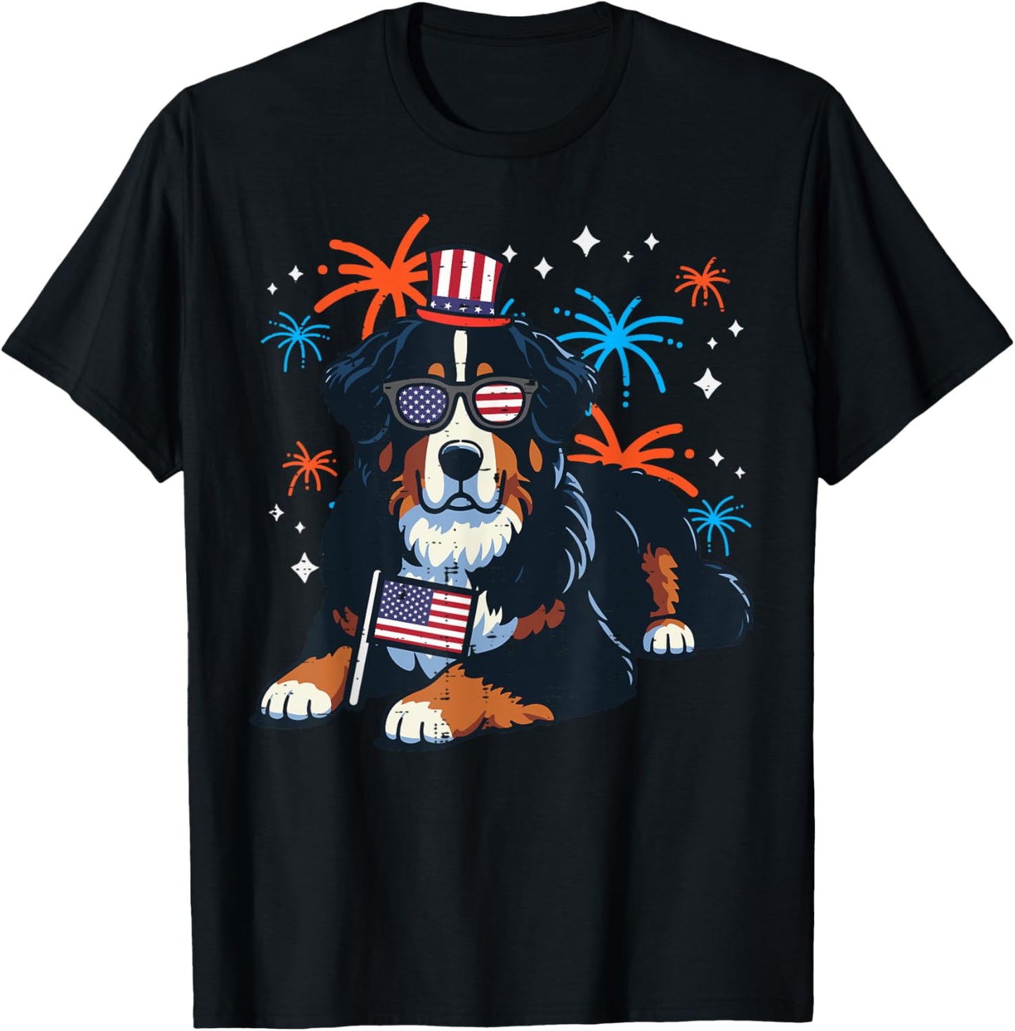 4th Of July Bernese Mountain Dog USA Patriot Men Women Kids T-Shirt