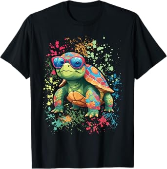 Turtle Colorful Turtle Outfit Mens Turtle Lover Turtle T-Shirt