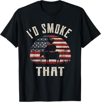 I'd Smoke That, Funny Patriot Gift for BBQ and Meat Lovers T-Shirt