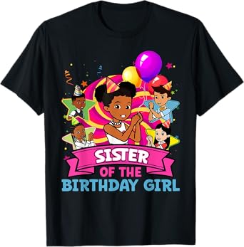 Sister the Birthday Girl Party Pink Doll Family Decorations T-Shirt