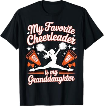 Grandma My Favorite Cheerleader is My Granddaughter Orange T-Shirt