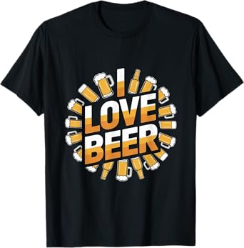 I Love Beer Enthusiasts Favorite Brew Graphics T-Shirt