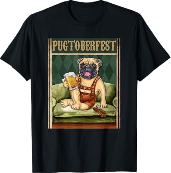 Pugtoberfest Beer Festival Beer Drinker Oktoberfest Pug T-Shirt