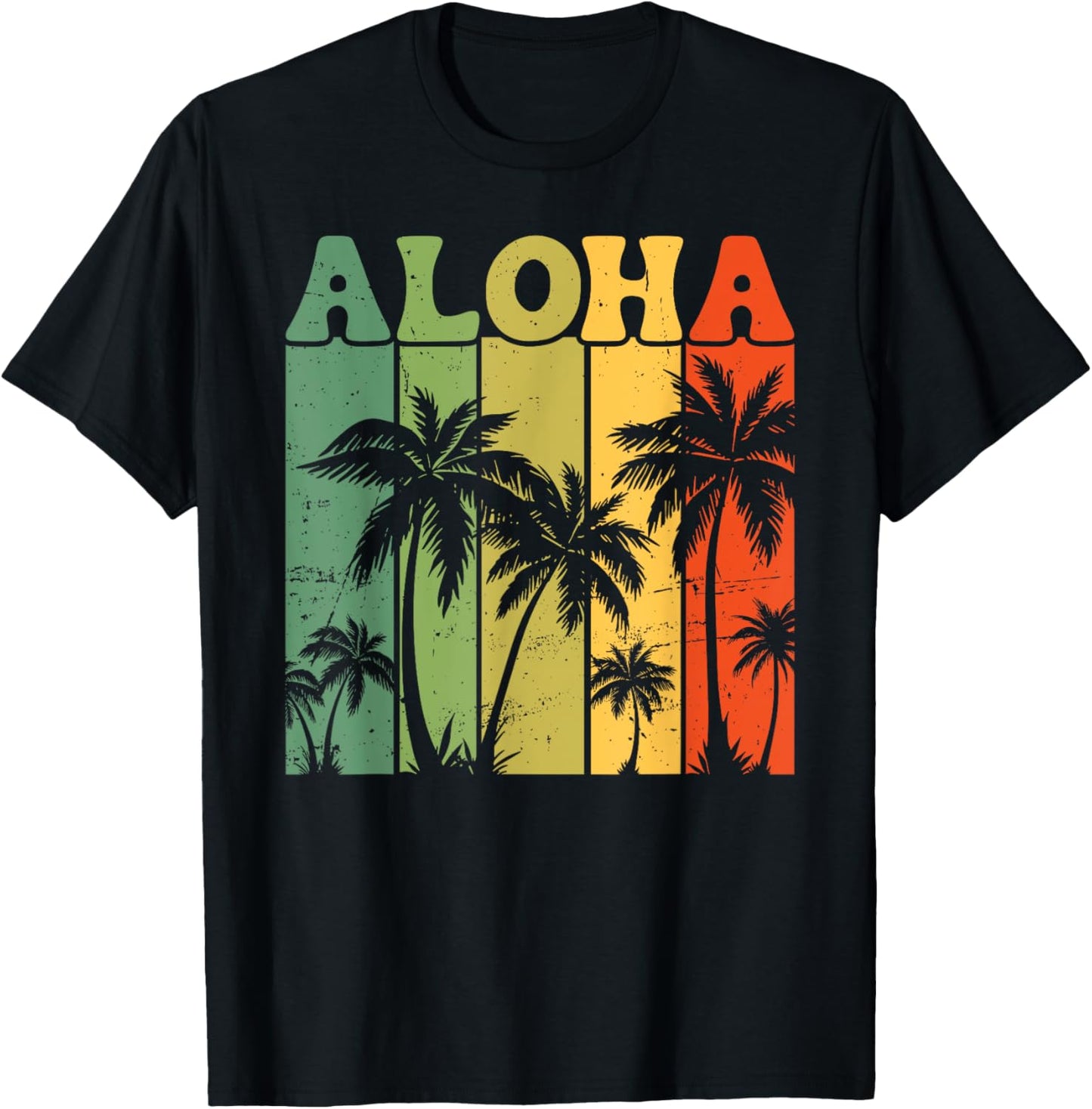 Aloha Hawaiian Island Palm Trees Surfboard Beach Hawaii Surf T-Shirt
