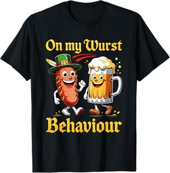 Funny German Beer Lover Outfit Oktoberfest Sausage T-Shirt
