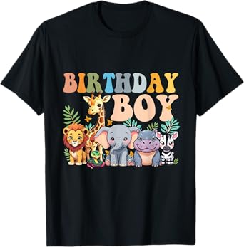 Birthday Boy Kids Safari Squad Zoo Jungle Animal Toddler T-Shirt