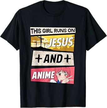 This Girl Runs On Jesus And Anime I Kawaii Otaku T-Shirt