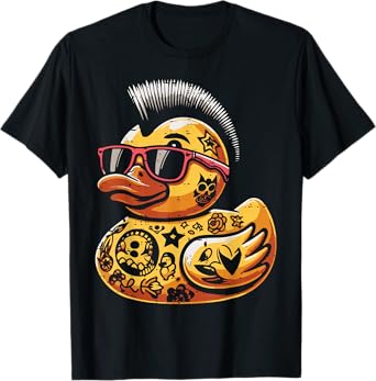 Mohawk Rubber Duck Punk Rock Rocker Toddler Boys Kid Men T-Shirt