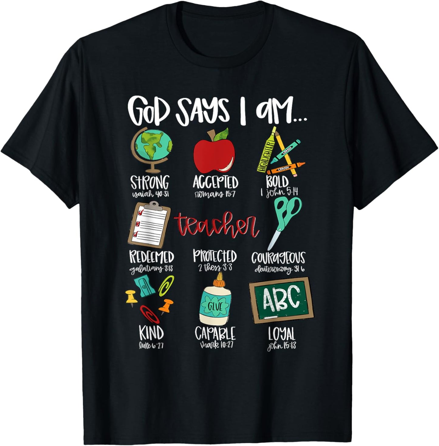God Says I Am Teacher First Day Of School Back To School T-shirt by TeeBrew