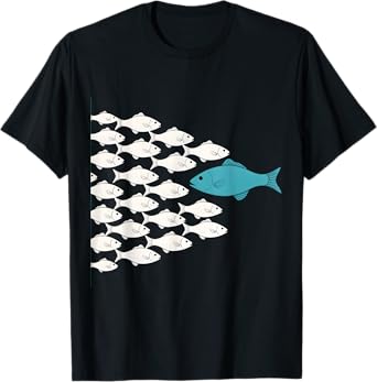 Fish Swim Against The Current In The Sea T-Shirt