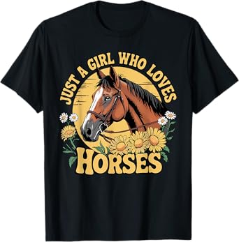 Just A Girl Who Loves Horses Horse Girl Horse Riding T-Shirt
