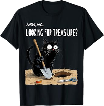 Bad Cat Naughty Up to No Good Caught Red Handed Burying T-Shirt for Men Women Girls Kids