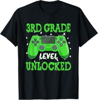 3rd Grade Level Unlocked Video Game Back to School Boys T-Shirt