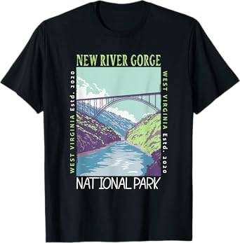 New River Gorge National Park Bridge Distressed Vintage T-Shirt