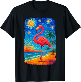 Pink Flamingo Drawing Men Women Kids Funny Flamingo T-Shirt