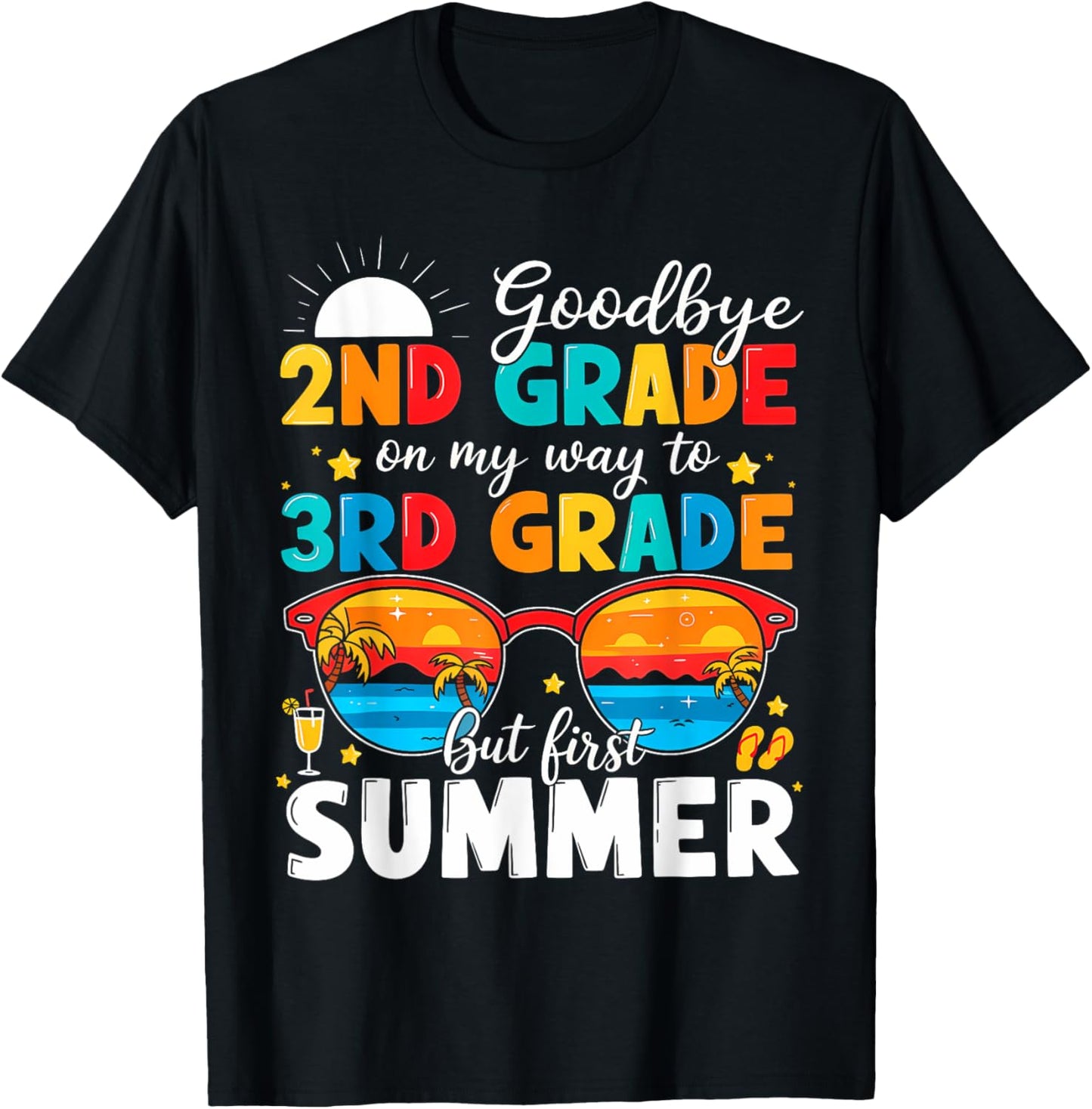 Goodbye 2nd Grade Graduation To 3rd Grade Hello Summer Kids T-Shirt