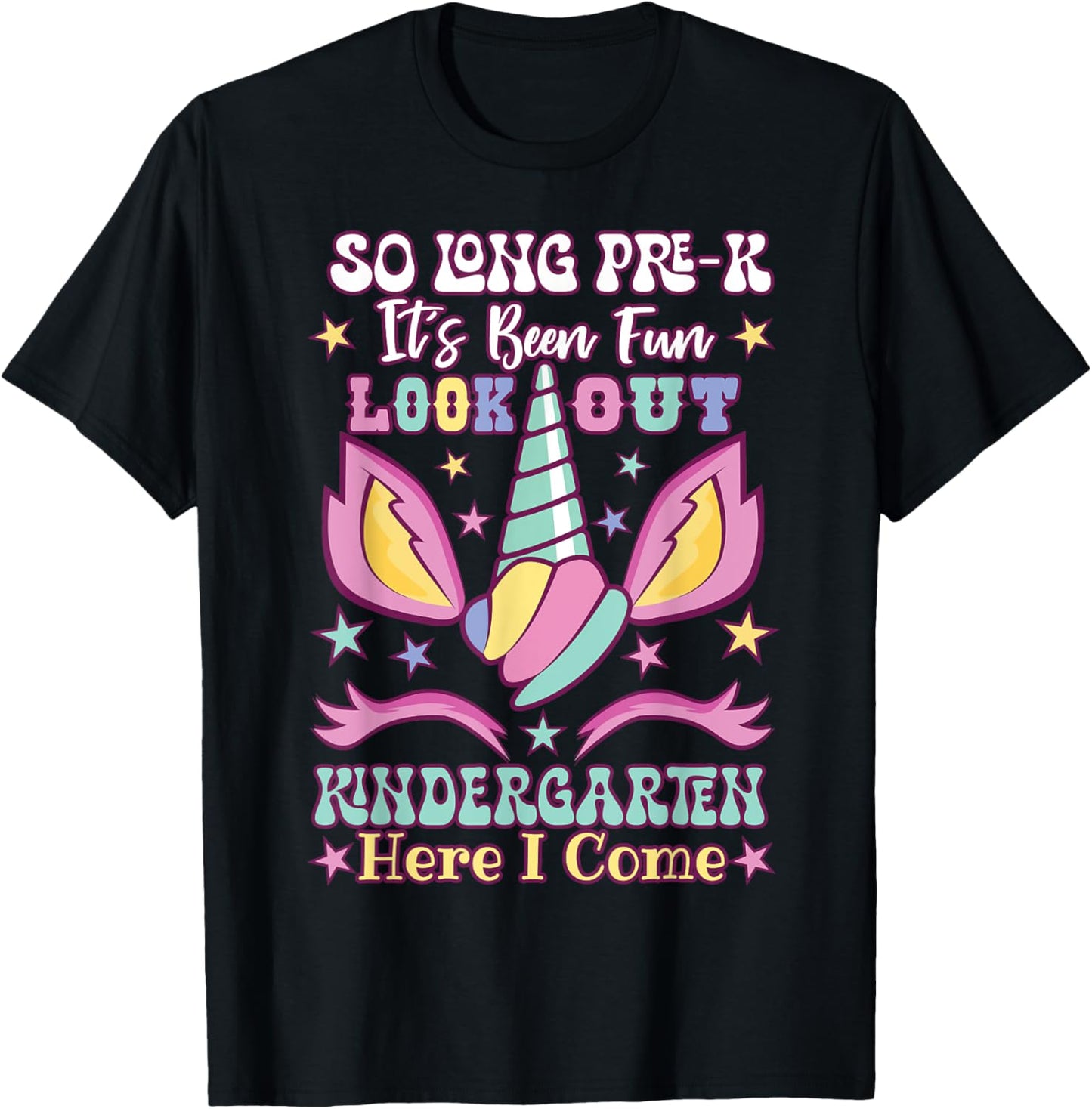 Preschool Graduation So Long Prek Hello Kindergarten Unicorn T-shirt by TeeBrew