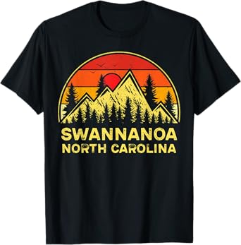 Retro Swannanoa North Carolina Souvenir NC Mountains Hiking T-Shirt