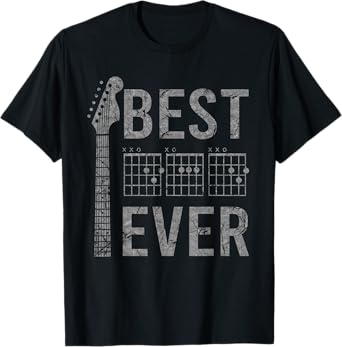 Best Dad Ever Chord Guitar Guitarist Father's Day Musician T-Shirt