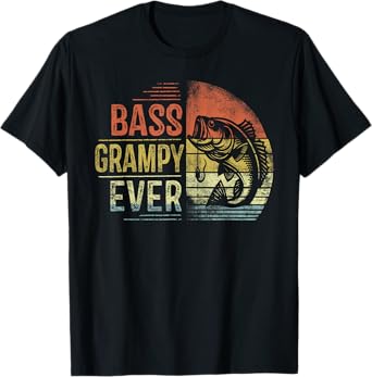 Bass Grampy Ever Fishing Gifts Grampy Birthday Vintage T-Shirt