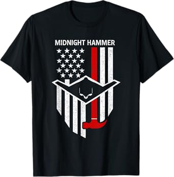 Retro Midnight Hammer B-2 Stealth Jet T-Shirt