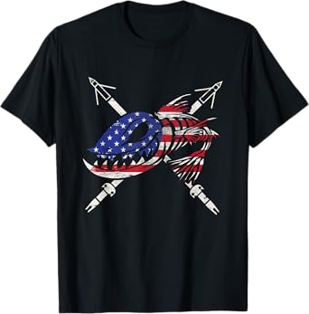 Bowfishing freedom flag USA vintage Great gift T-Shirt