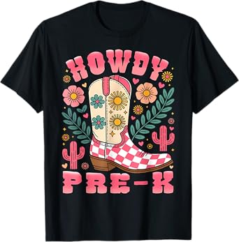 Howdy Pre-K Cowgirls Pre-K Teacher Back to School T-Shirt